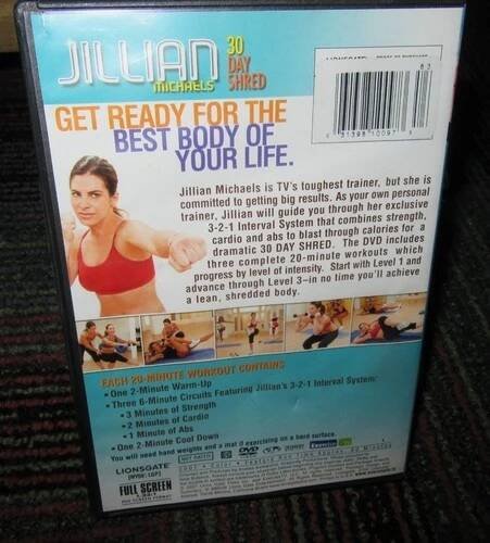 JILLIAN MICHAELS: 30 DAY SHRED WORKOUT DVD, 3 WORKOUTS, 20 LBS IN 30 DAYS, GUC - Obrázek 2 z 2