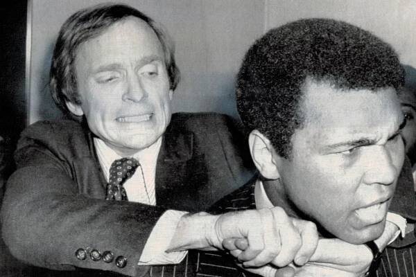 Dick Cavett and Muhammad Ali.