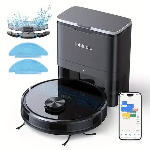   SL60Plus Robot Vacuum with Self-Emptying Base, 4000pa Strong Suction,   Cleaning Up to 60 Days, WiFi/App Control, 3-in-1 Mop Combo for Pet Hair & Hard Floors,   2 Replaceable Brush Rollers & Side Brushes, Smart Home Cleaning | Compact Cleaner | Appcontrolled Vacuum, Cordless Vacuum Cleaner