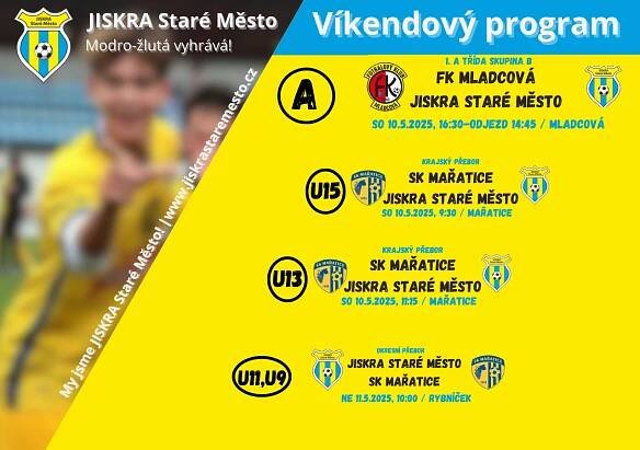 Program na tento víkend 10.-11.5.2025 | JISKRA Staré Město