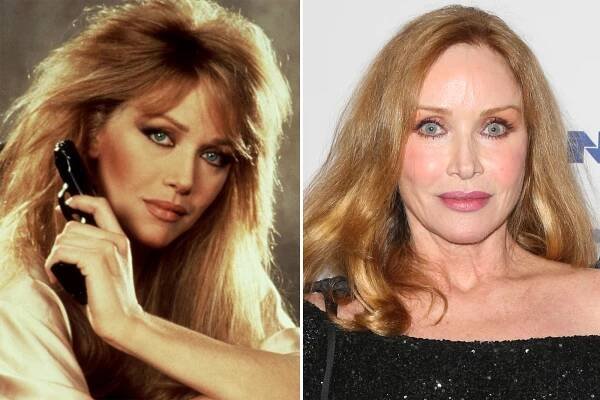 Tanya Roberts in 1985 and 2017.