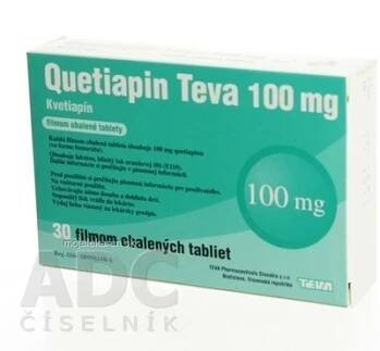 QUETIAPIN TEVA 100 MG POTAHOVANÉ TABLETY  30X100MG Potahované tablety (Léky používané v psychiatrii)