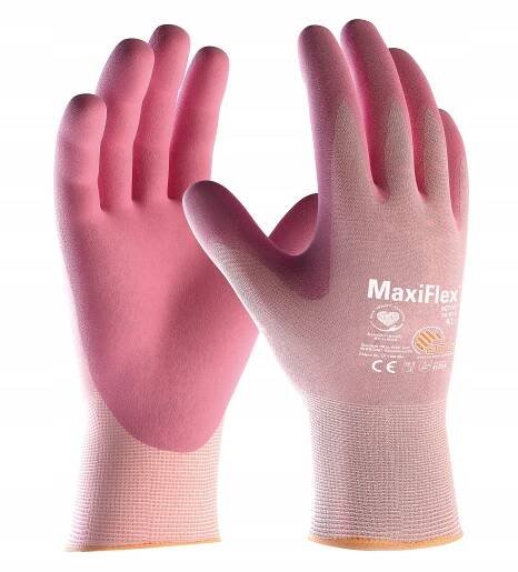 Rukavice MAXIFLEX ACTIVE 34-814 polomáčené růžové ATG