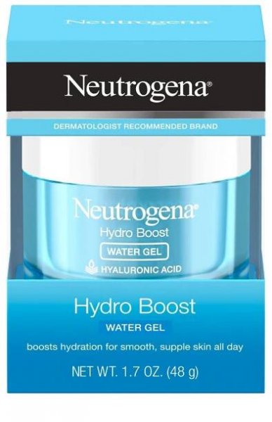 A jar of Neutrogena Hydro Boost Hydrating Water Gel Face Moisturizer with Hyaluronic Acid.