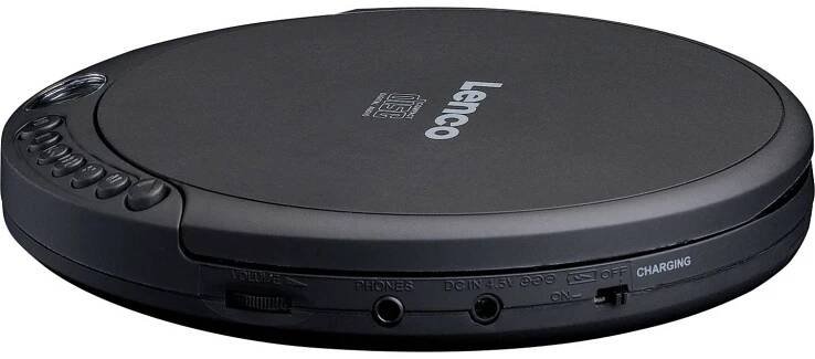 Lenco CD-010 přenosný CD přehrávač Discman CD, CD-RW, CD-R s USB nabíječkou černá