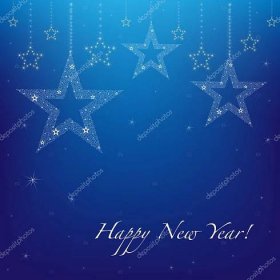 Stáhnout - Šťastný nový rok pozadí s hvězdami a text, vektorové ilustrace — Ilustrace