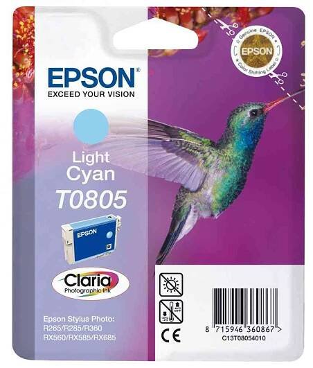 Inkoustová náplň Epson T0805, 7,4 ml - světle azurová