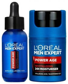 Set Pleťové sérum L'Oréal Paris Men Expert Power Age Hyaluronic Multi-Action Serum + Denní pleťový krém L'Oréal Paris Men Expert Power Age 24H Moisturiser