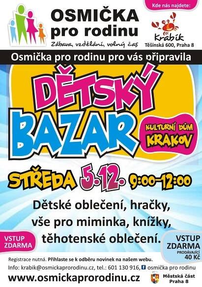 Dětský bazar 2018, 5. prosince 2018, KD Krakov
