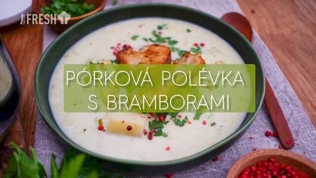 Smetanová pórková polévka s bramborami