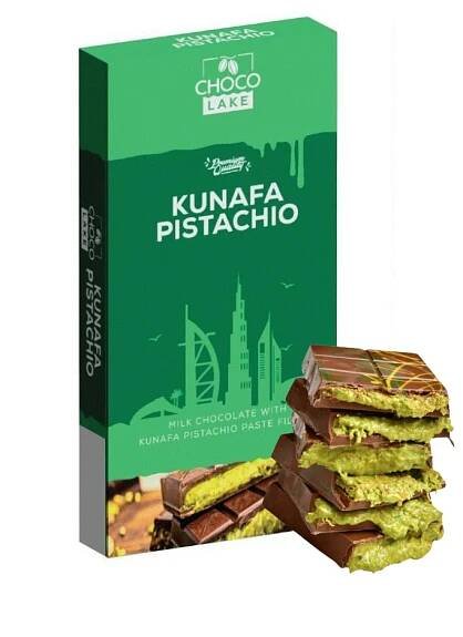 Dubajská čokoláda Kunafa Pistachio originálna receptúra ​​z Jordánska