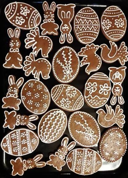 some very pretty decorated cookies on a tray