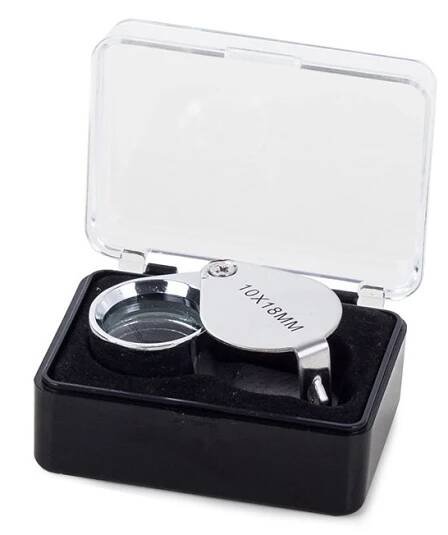 Verk 09003 Skládací mineralogická lupa - zvětšení 10 ×, průměr 18 mm
