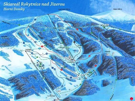 Poloha chaty v lyžařském areálu - pronájem chalupy Rokytnice nad Jizerou - zvětšit
