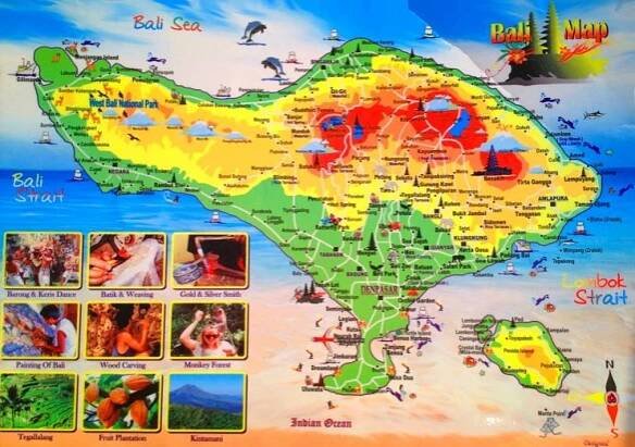 a map of the island of boholi, with all its attractions and locations