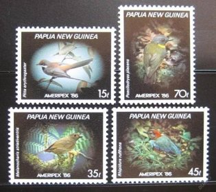Papua 1986 Malí ptáci SC# 645-48 Kat. 260Kc 0087 - Tematické známky