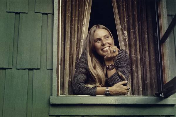Joni Mitchell at her home in Laurel Canyon, Calif., in 1970, a year prior to the release of her seminal album “Blue," which came out 50 years ago on June 22.