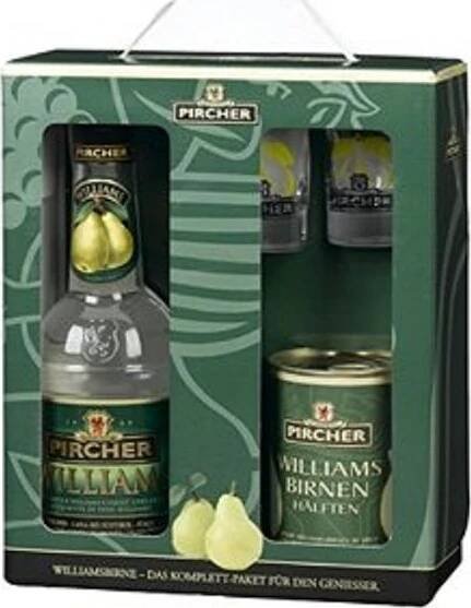 Pircher Williams 40% 0,7 l (dárkové balení 2 skleničky + kompot)