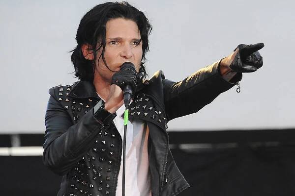 FILE - In this May 25, 2013, file photo, Corey Feldman performs in Los Angeles. Feldman was charged with possession of marijuana on Oct. 21, 2017, in Mangham, Louisiana, after being pulled over for speeding. Feldman said the marijuana wasn't his, but was a medicinal drug for a member of his touring crew. Feldman is on tour with his band, The Angels. (Photo by Katy Winn/Invision/AP, File)