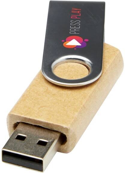 Rotate USB 2.0 z recyklovaného papíru - Hnědá barva / 2GB