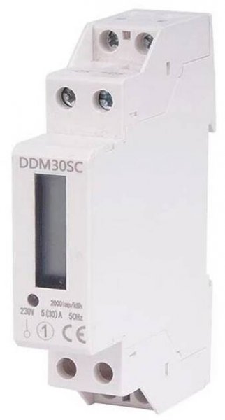 Digitální jednofázový elektroměr na DIN lištu DDM30SC