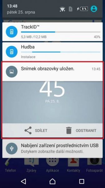 screenshot informace android