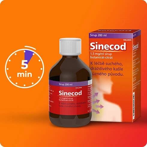 SINECOD 1,5mg/ml sirup proti suchému kašli 200 ml - skladem | BENU.cz 