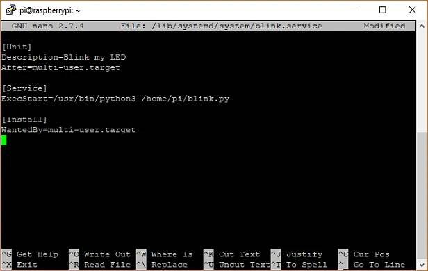 Writing a systemd service to blink an LED on boot