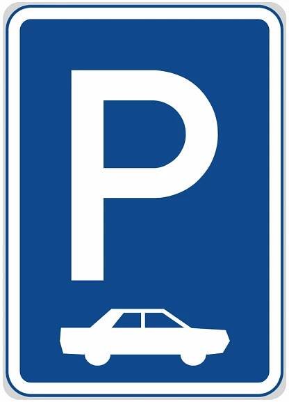 Dopravní značky plechové - Informativní: Parkoviště kolmé nebo šikmé stání (IP11b)
