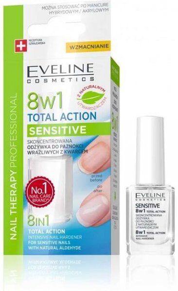 EVELINE SPA Nail Total 8v1 SENSITIVE - Intenzivní vytvrzovač nehtů, 12 ml