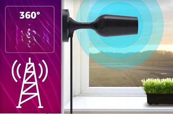 Vnitřní televizní anténa DVB-T2 se zesilovačem Příjem 360° Velký dosah 4k 1080p Stav balení originální