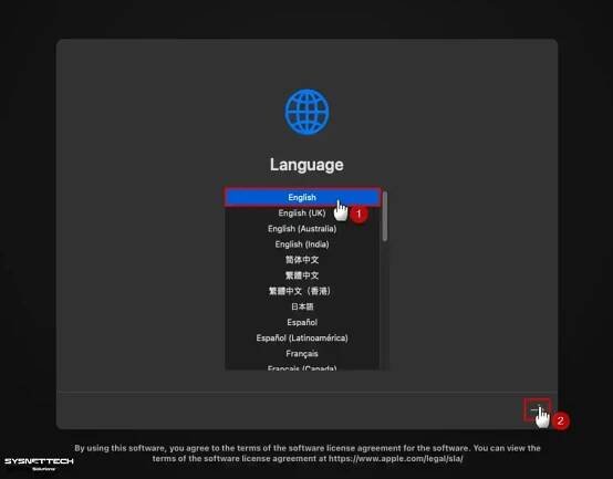 Selecting the System Language