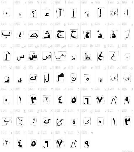 Arabské písmo - Tabulka znaků