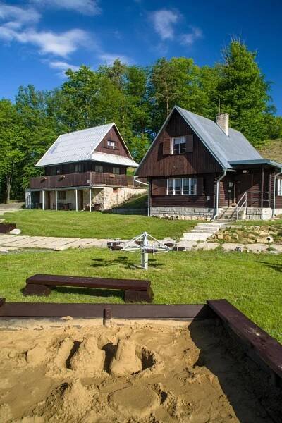 Zahrada ubytování Rodinné chaty MORAVANPARK - Ubytování v srdci Valašska