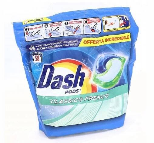 DASH prací kapsle "PODS Classico Fresco" 3v1 58 kusů Univerzální