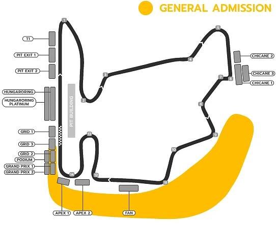 F1 Maďarsko 2026 - vstupenka na 3 dny (pá-ne) 24. - 26. 7. 2026