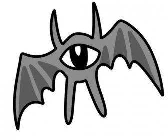 Halloween duch s netopýry a děsivé ilustrace — Stock obrázek