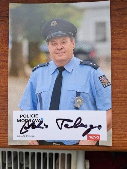 Zdeněk  Palusga. Orig autogram  POLICIE MODRAVA  - Ostatní sběratelské předměty