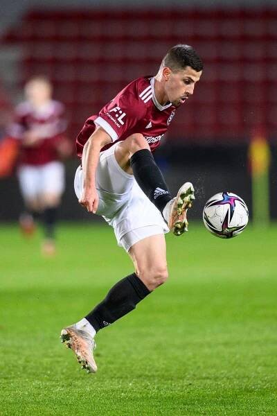 Martin Minčev ze Sparty Praha během utkání 21. kola Fortuna ligy, Sparta Praha - Viktoria Plzeň, hrané 13. února 2022 v Praze.