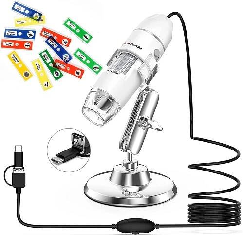 Digitální mikroskop Lightswim USB, 50x a 1000x/ 8 LED světel