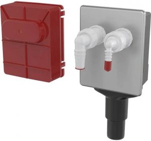 ALCADRAIN Sifon pračkový podomítkový pro napojení dvou spotřebičů, nerez DN40 a DN50 (APS6)