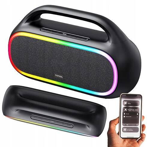 Výkonný bezdrátový reproduktor Tonsil Tonus Bluetooth Přenosný BT 5.3 RGB 50W