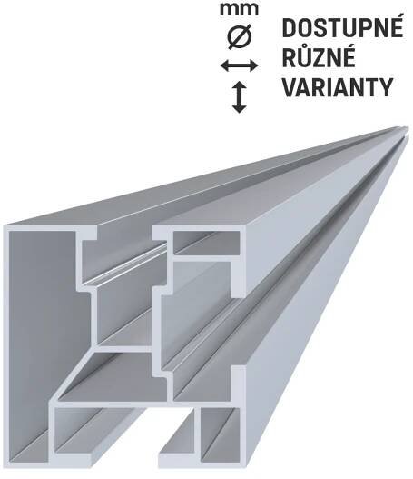 Hliníkový profil pro konstrukci solárních panelů, rozměr 40x40mm, materiál EN AW 6063 T6, přírodní hliník bez povrchové