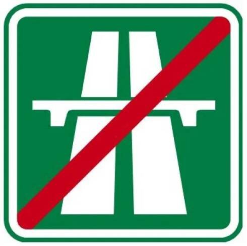 Konec dálnice - Dopravní značka - Autotrip.cz