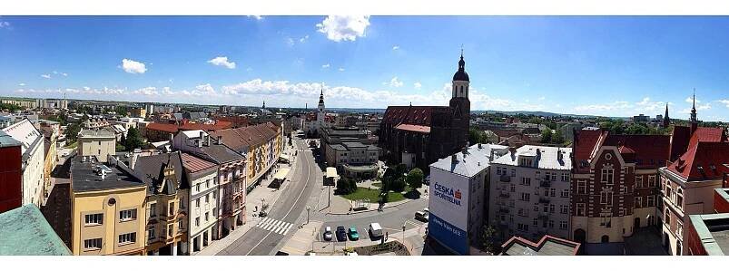 Nespecifikovaný výhled na destinaci Opava nebo výhled na město při pohledu z hotelu
