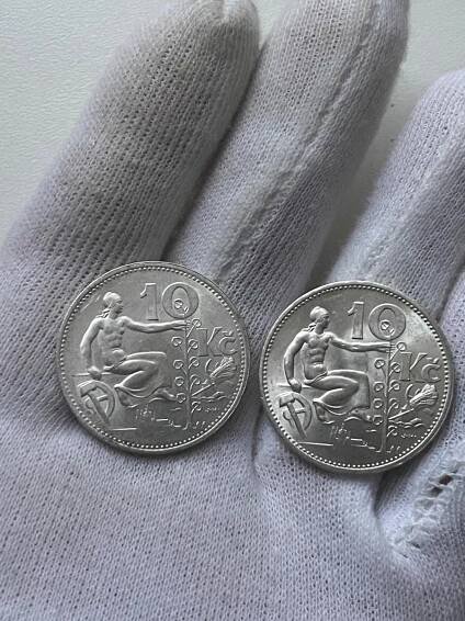 Stříbrné 10 koruny 1930,1931, RL, Top