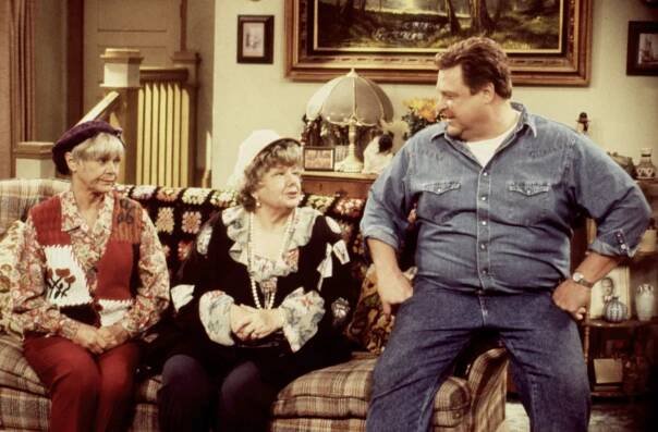 Estelle Parsons, Shelley Winters, and John Goodman on "Roseanne." 