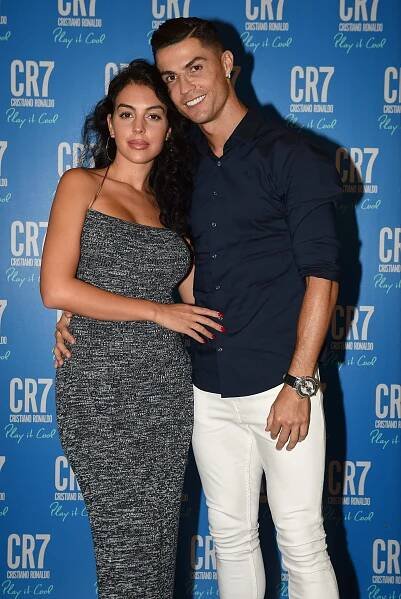 Cristiano Ronaldo and Georgina Rodriguez at a CR7 Play It Cool event.