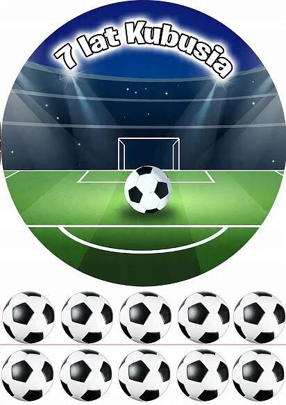 OPLATEK NA DORT 8 FOTBALOVÝ MÍČ FOOTBAL + OKRAJ