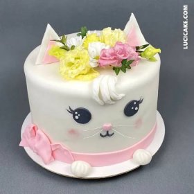 Kočička s květy - LuciCake.com - ESHOP s dorty